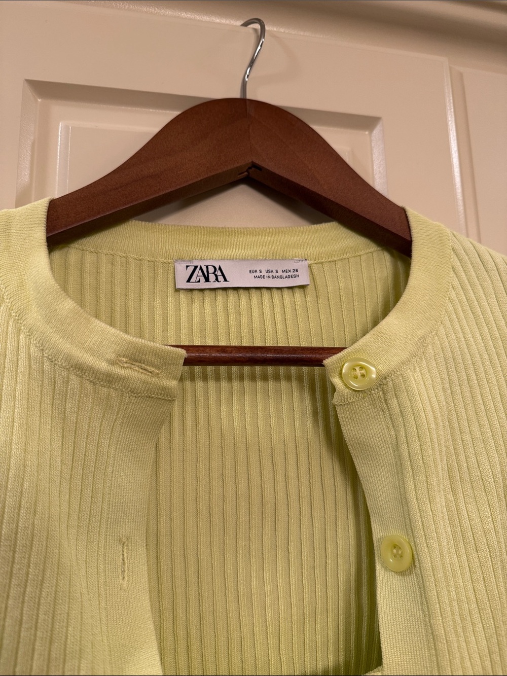 Zara Lime Ribbed Maxi Dress with Matching Short Cardigan - Picture 3 of 4